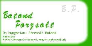 botond porzsolt business card